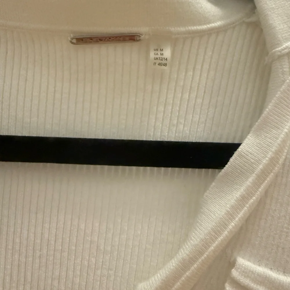 White Ribbed Button-Up Cardigan - Picture 3 of 4